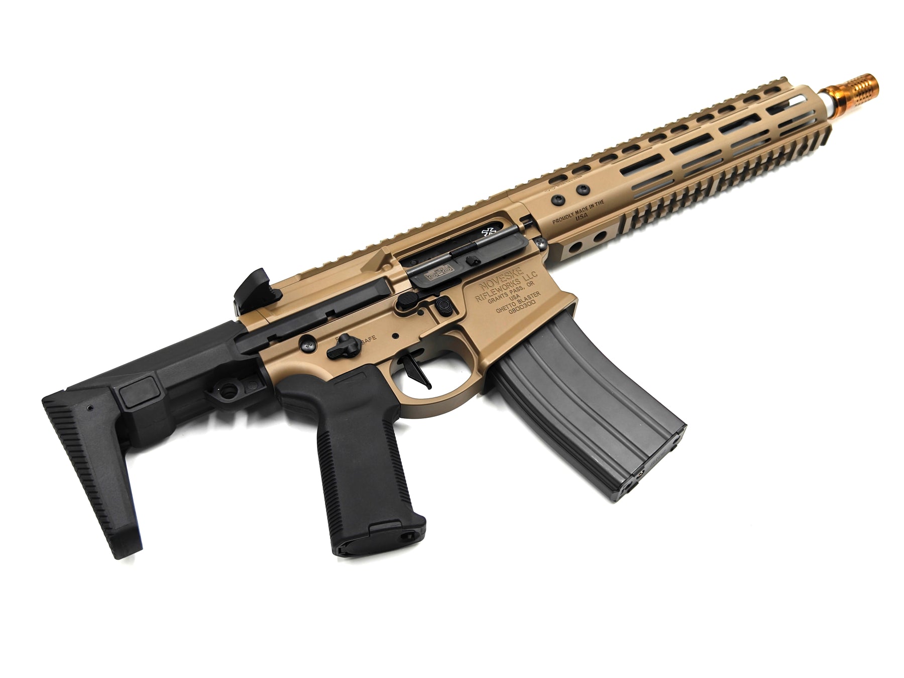 NOVESKE GHETTO BLASTER NHR-9 10.5" Gen.2 MWS GBB Rifle(FDE,SG,BG)By EMG (Evike Manufacturing Group)