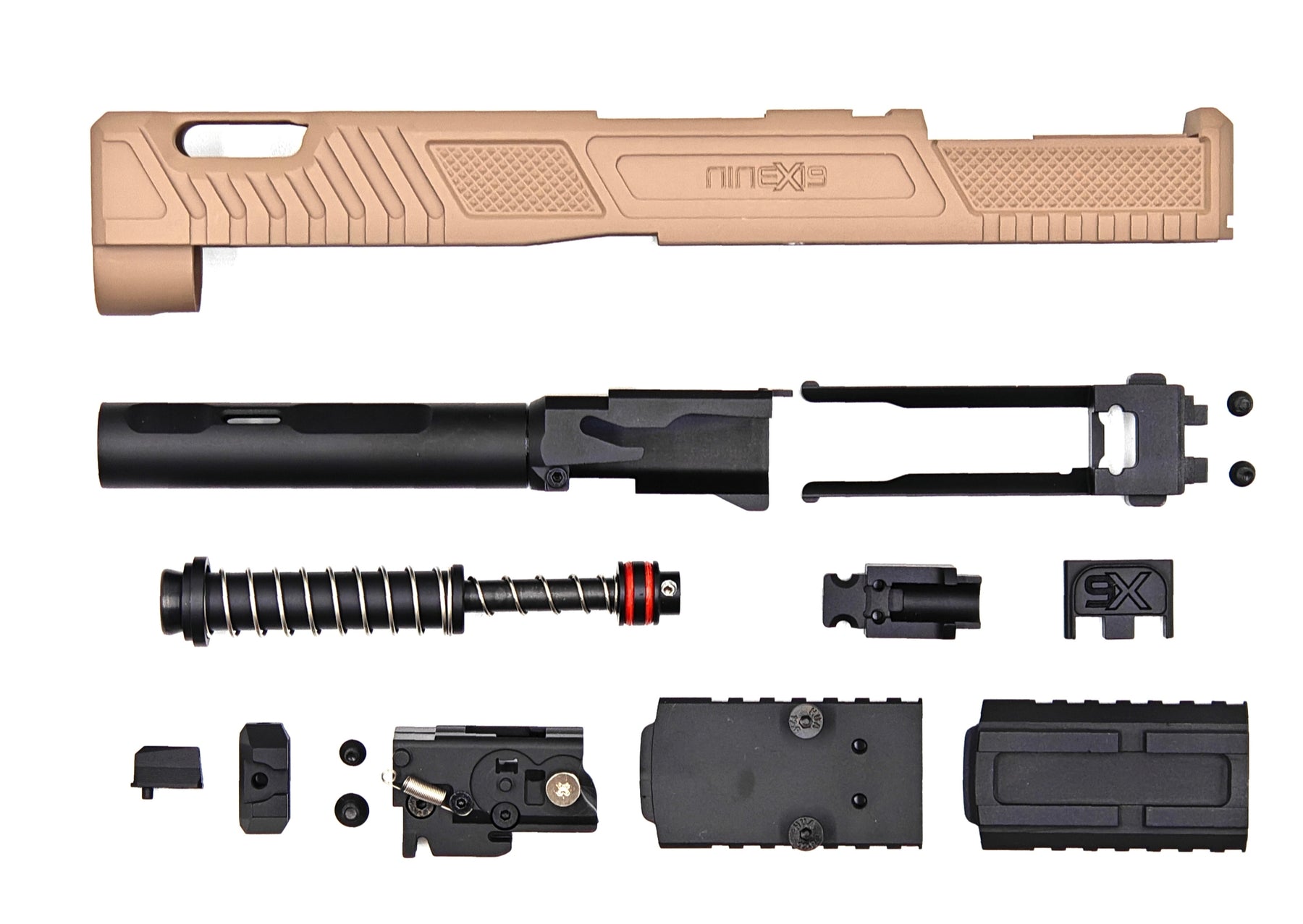 NineX19 Vapor Ported MOS Aluminium Slide Set For Tokyo Marui G17 Gen.5 GBB Pistol