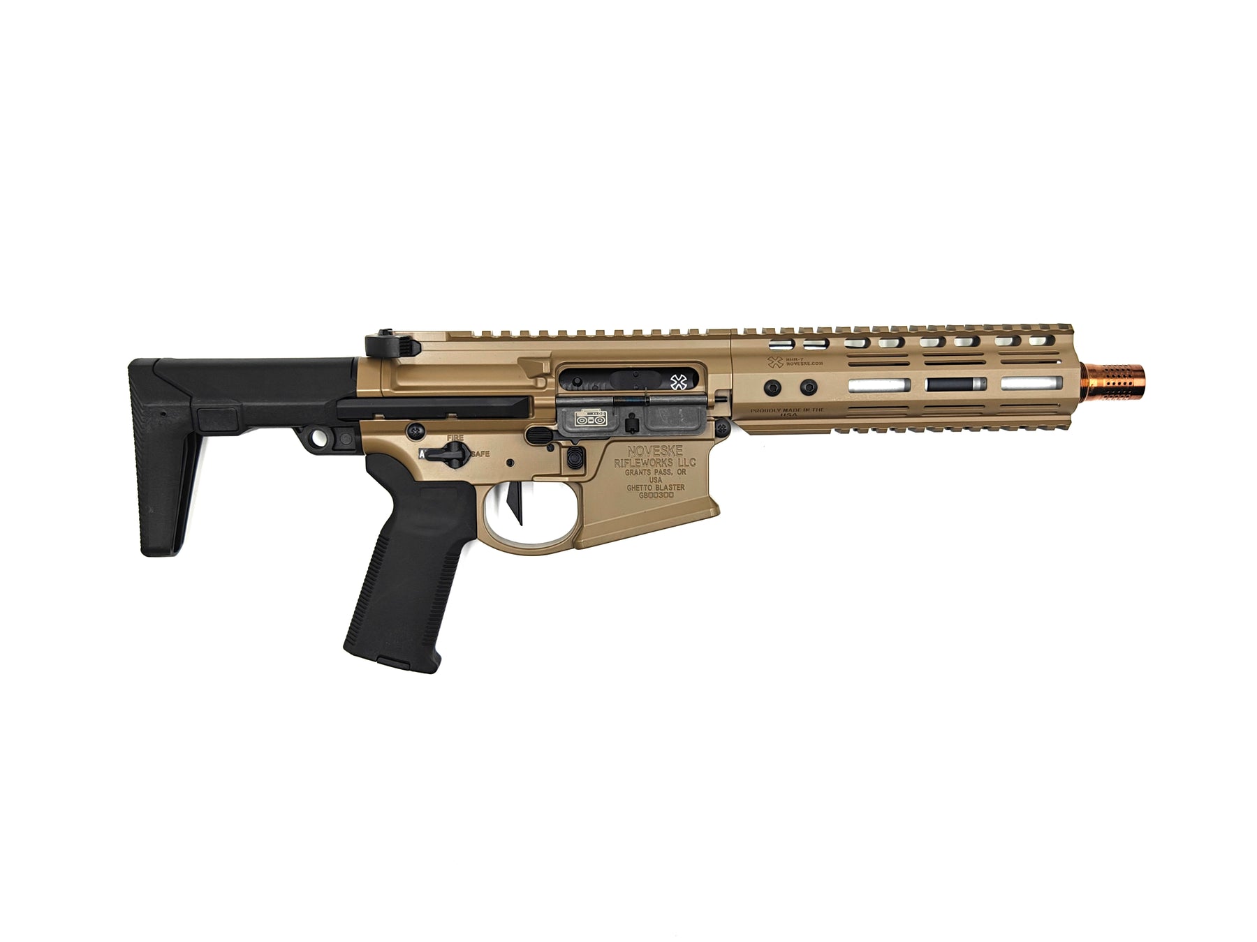 NOVESKE GHETTO BLASTER NHR-7 7.94" Gen.2 MWS GBB Rifle(FDE)By EMG (Evike Manufacturing Group)